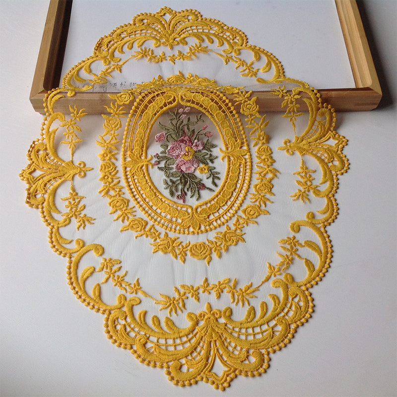 Handmade Crochet Lace Tablecloth Doilies Cotton Floral Design