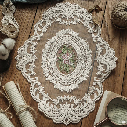 Handmade Crochet Lace Tablecloth Doilies Cotton Floral Design