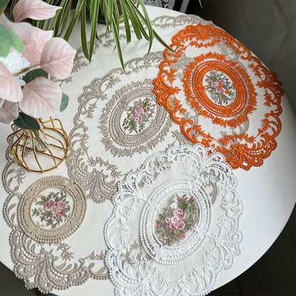 Handmade Crochet Lace Tablecloth Doilies Cotton Floral Design