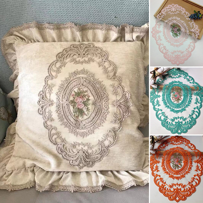 Handmade Crochet Lace Tablecloth Doilies Cotton Floral Design