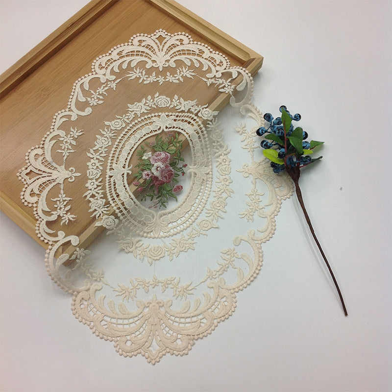 Handmade Crochet Lace Tablecloth Doilies Cotton Floral Design