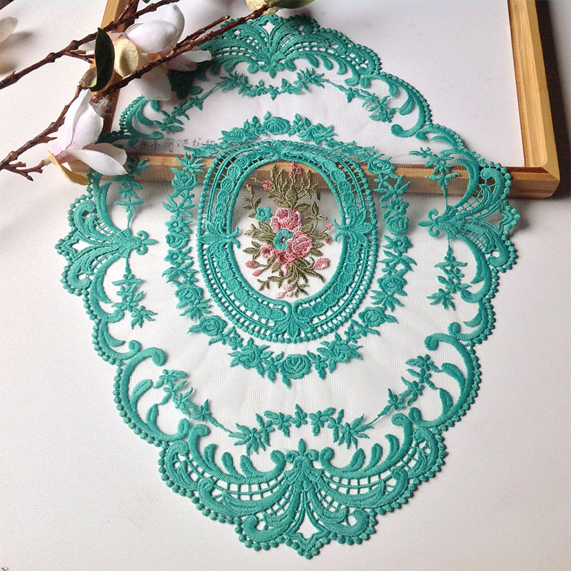 Handmade Crochet Lace Tablecloth Doilies Cotton Floral Design