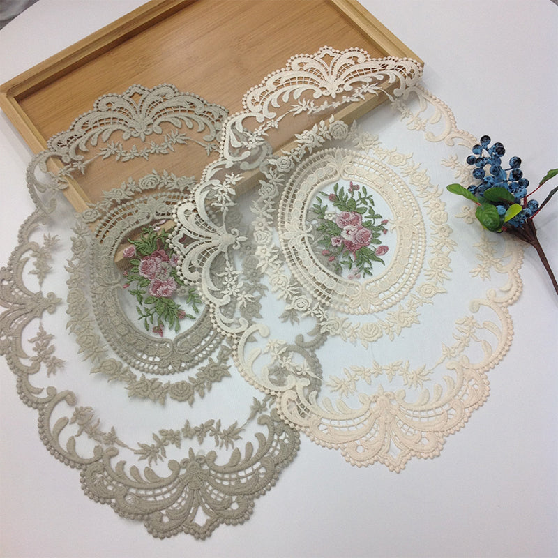 Handmade Crochet Lace Tablecloth Doilies Cotton Floral Design