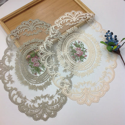 Handmade Crochet Lace Tablecloth Doilies Cotton Floral Design