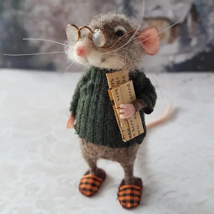 Handmade Felt Mouse Ornament Wool Christmas Decoration