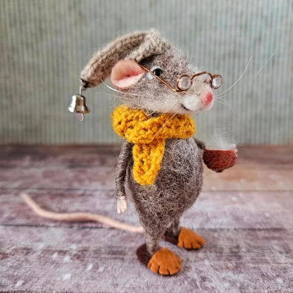 Handmade Felt Mouse Ornament Wool Christmas Decoration