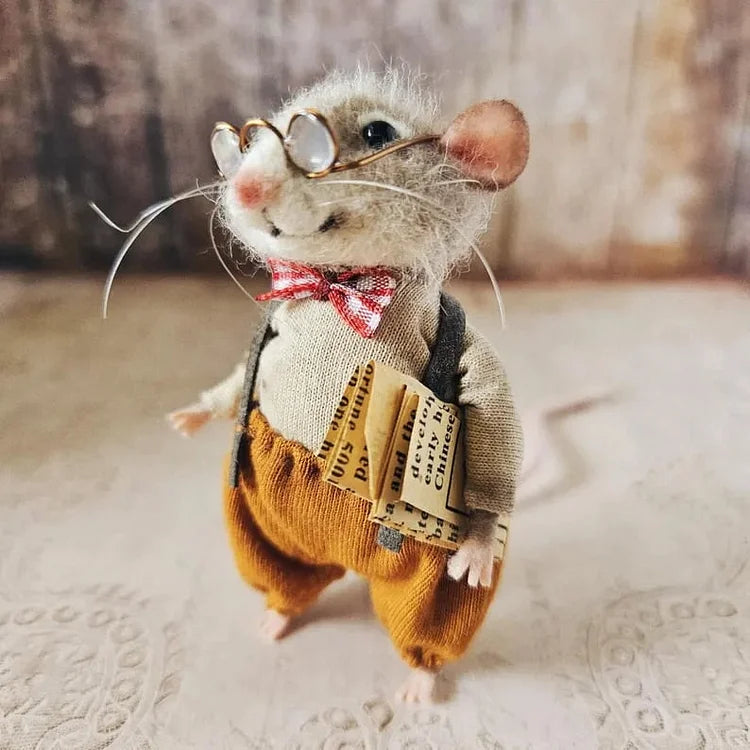 Handmade Felt Mouse Ornament Wool Christmas Decoration
