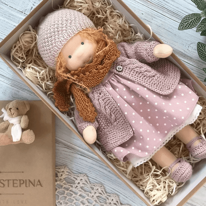 Handmade Waldorf Style Cuddle Doll for Imaginative Play