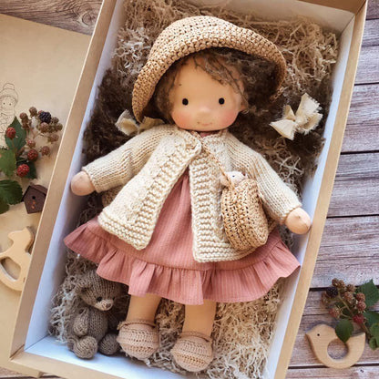 Handmade Waldorf Style Cuddle Doll for Imaginative Play