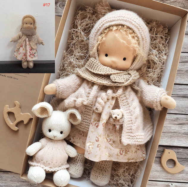 Handmade Waldorf Style Cuddle Doll for Imaginative Play