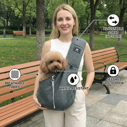 Hands Free Dog Shoulder Carrier Breathable Pet Sling Backpack
