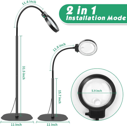 Hands Free LED Magnifying Glass Reading Lamp