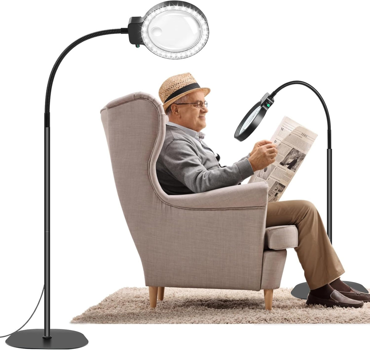 Hands Free LED Magnifying Glass Reading Lamp