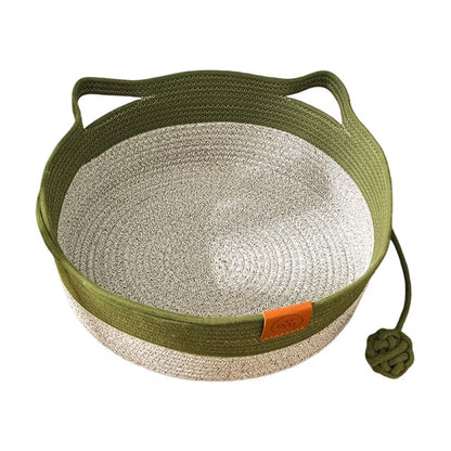 Handwoven Cotton Rope Cat Bed Basket