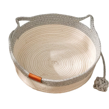 Handwoven Cotton Rope Cat Bed Basket