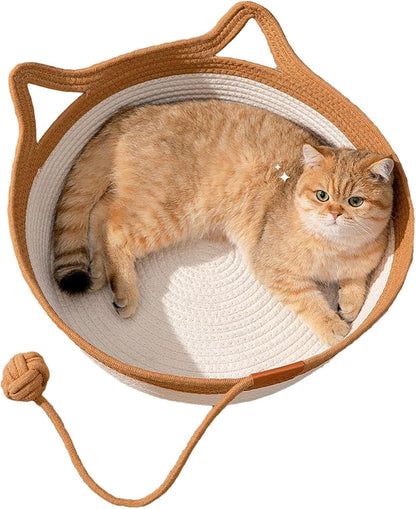 Handwoven Cotton Rope Cat Bed Basket