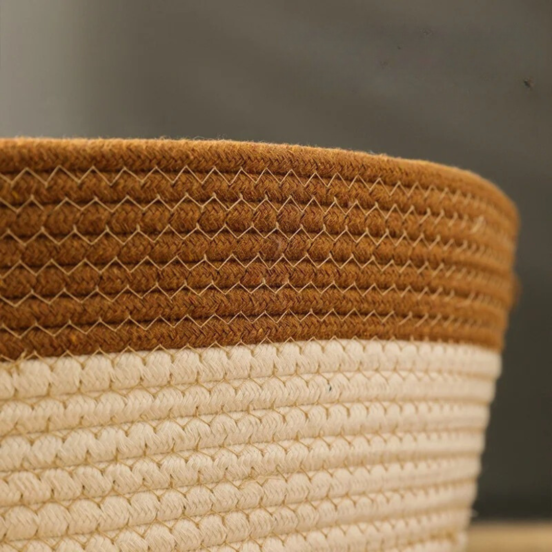 Handwoven Cotton Rope Cat Bed with Raised Sides