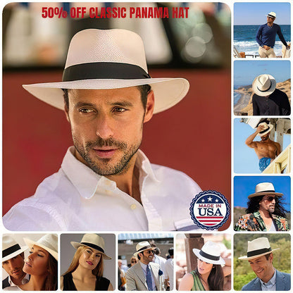Handwoven Straw Panama Hat with UPF 50 Sun Protection