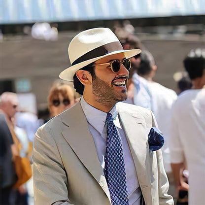 Handwoven Straw Panama Hat with UPF 50 Sun Protection