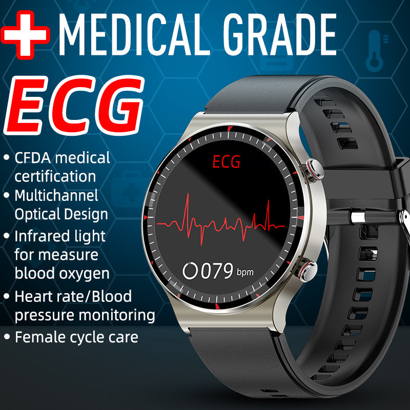 Health Monitoring Smart Watch with ECG Heart Rate and Blood Oxygen