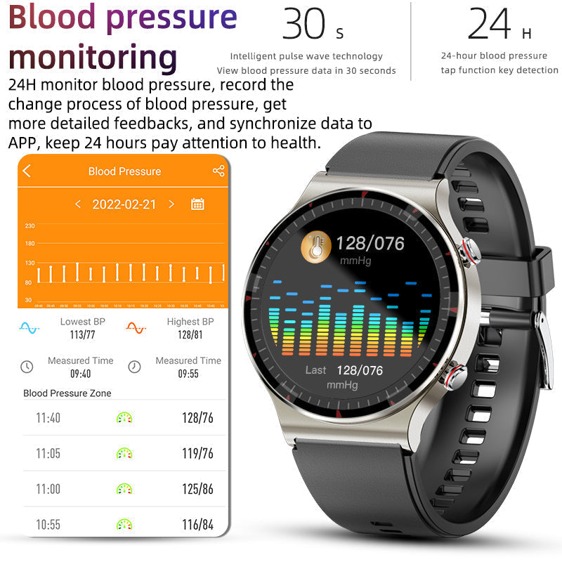 Health Monitoring Smart Watch with ECG Heart Rate and Blood Oxygen