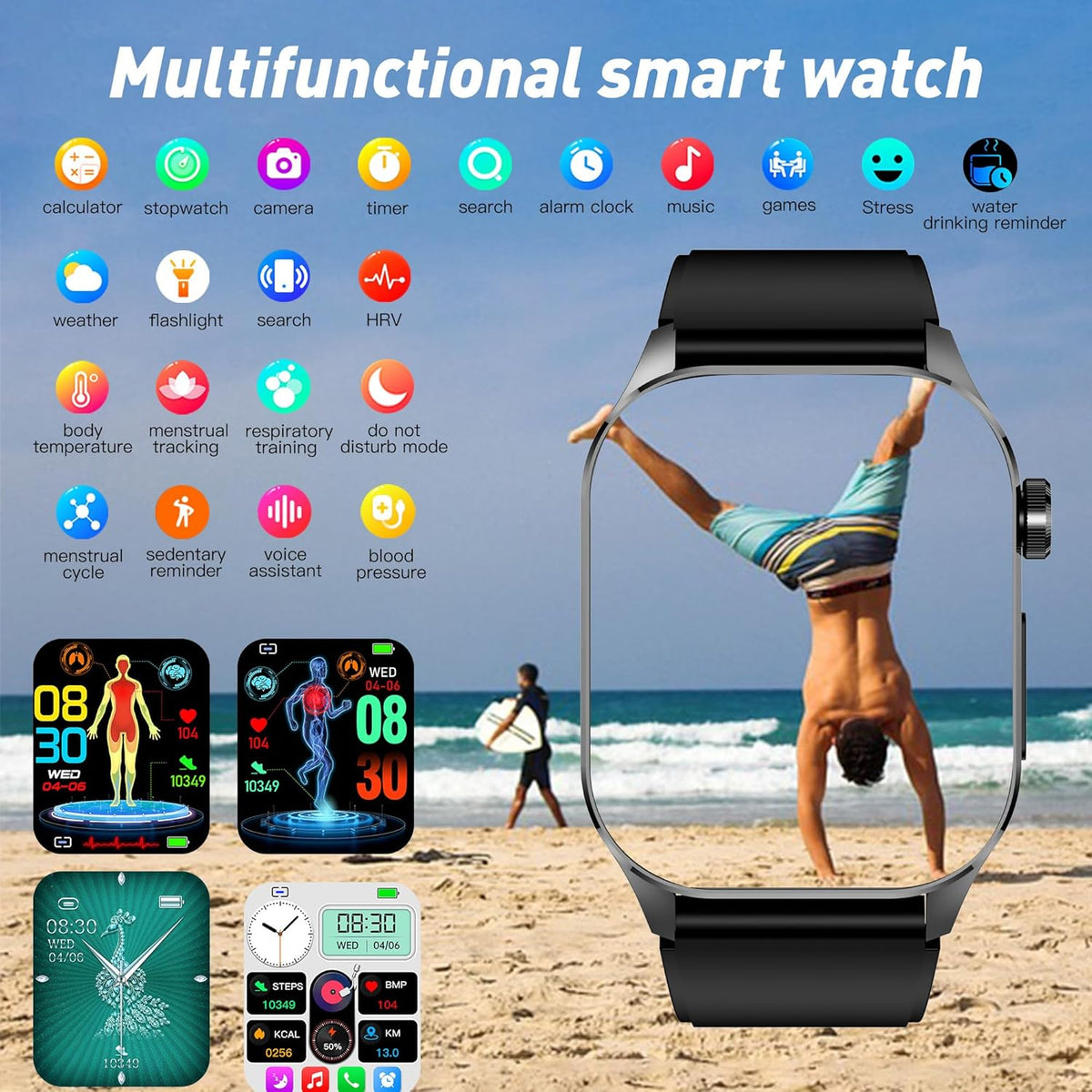 Health Monitoring Smartwatch with Bluetooth Calling