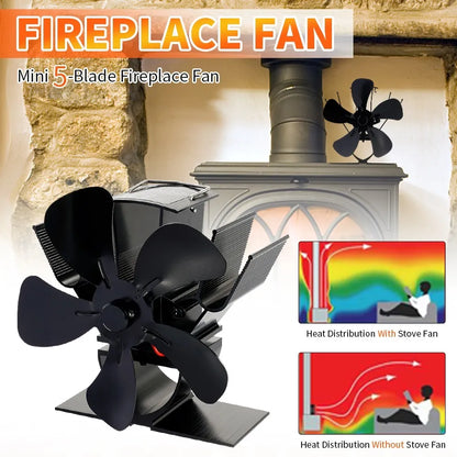 Heat Powered Wood Stove Fan Quiet Fireplace Fan