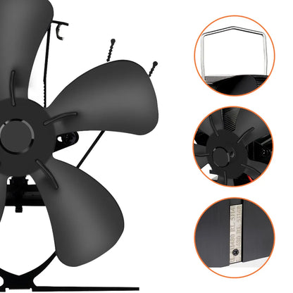 Heat Powered Wood Stove Fan Quiet Fireplace Fan