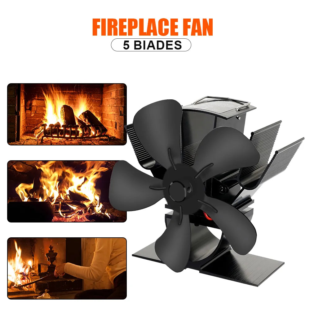 Heat Powered Wood Stove Fan Quiet Fireplace Fan