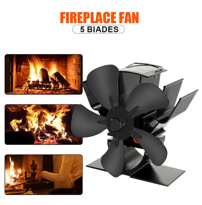 Heat Powered Wood Stove Fan Quiet Fireplace Fan