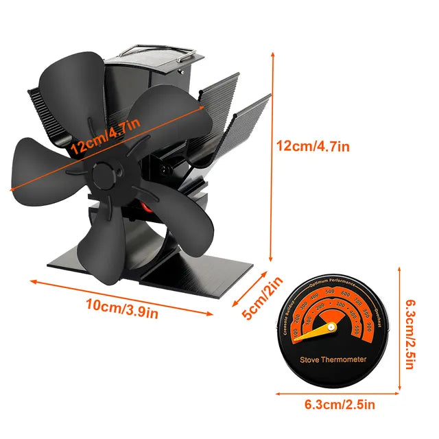 Heat Powered Wood Stove Fan Quiet Fireplace Fan