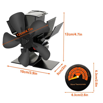 Heat Powered Wood Stove Fan Quiet Fireplace Fan