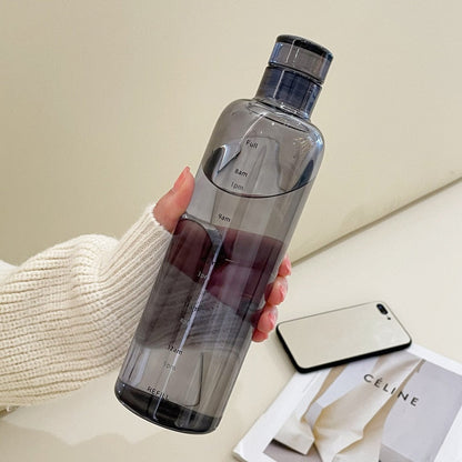 Heat Resistant Glass Water Bottle with Time Marker