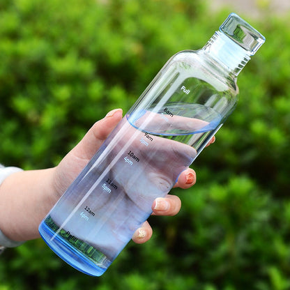 Heat Resistant Glass Water Bottle with Time Marker
