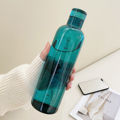 Heat Resistant Glass Water Bottle with Time Marker