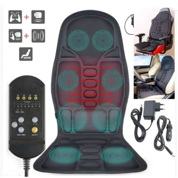 Heated Massage Chair Pad with 8 Massage Modes for Home and Car
