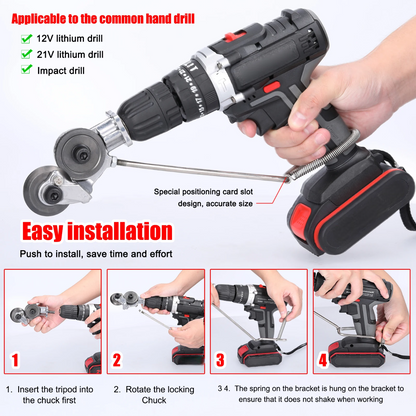 Heavy Duty Drill Metal Sheet Cutting Attachment