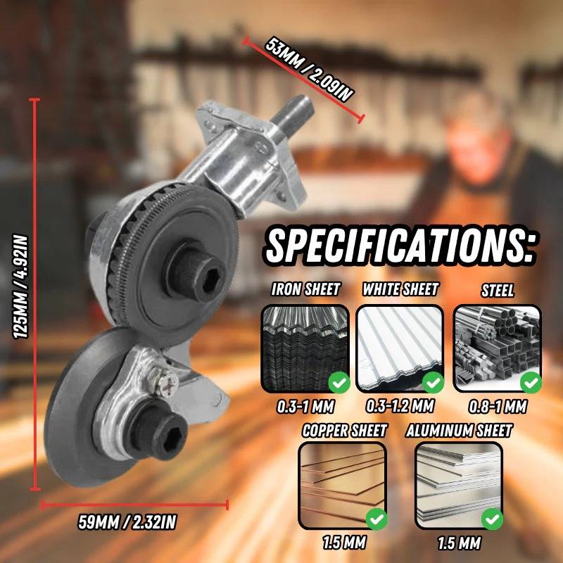 Heavy Duty Drill Metal Sheet Cutting Attachment