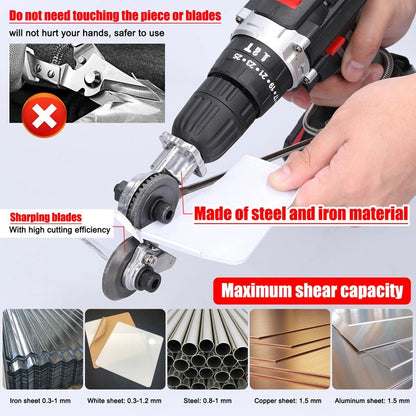 Heavy Duty Drill Metal Sheet Cutting Attachment