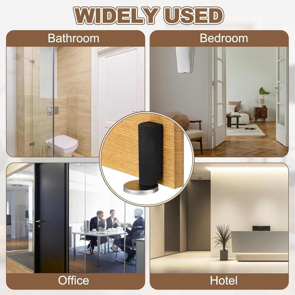 Heavy Duty Magnetic Door Stopper with Wall Protector