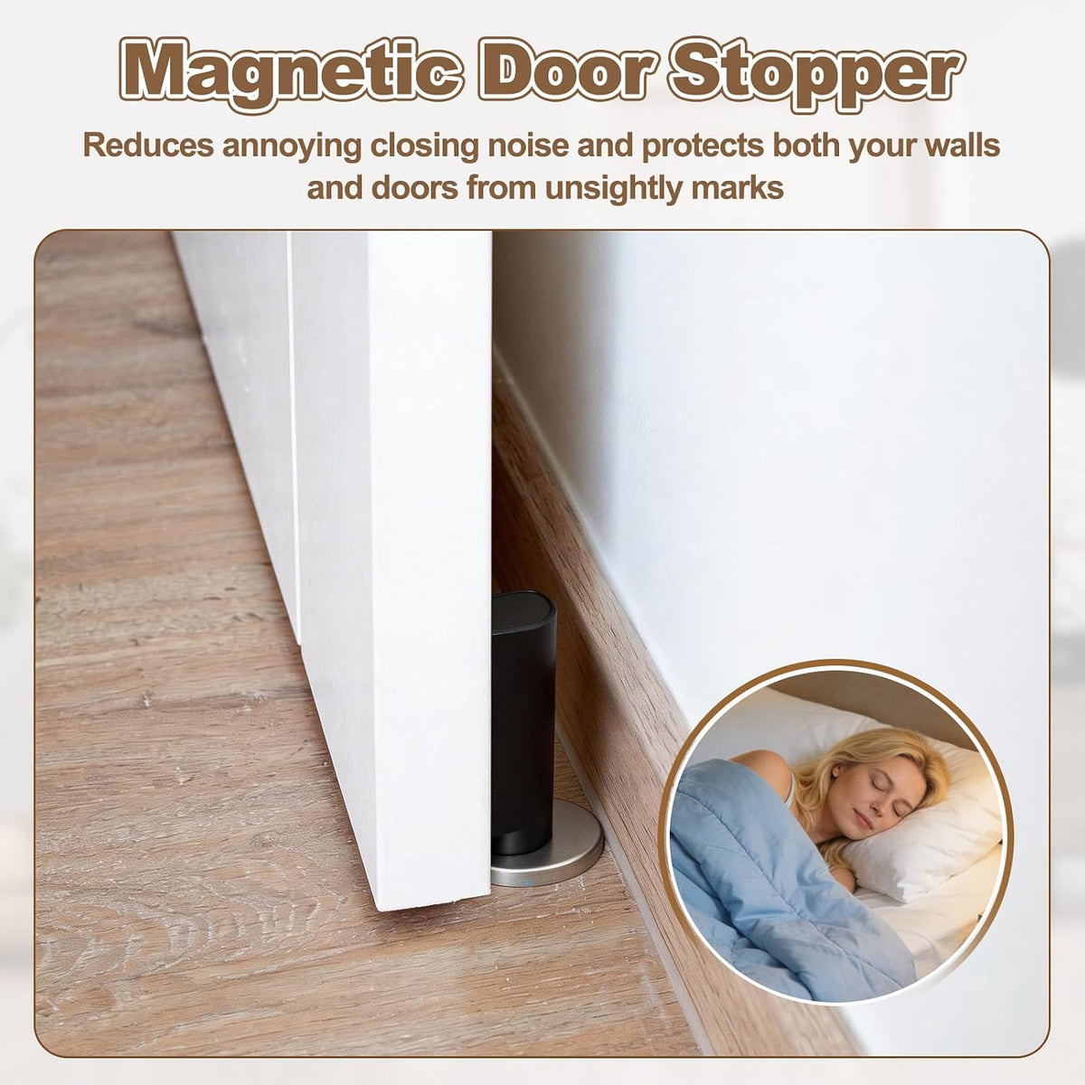 Heavy Duty Magnetic Door Stopper with Wall Protector