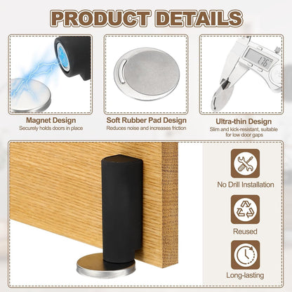 Heavy Duty Magnetic Door Stopper with Wall Protector