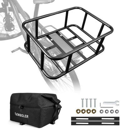 Heavy Duty Rear Bike Basket with Universal Cargo Rack