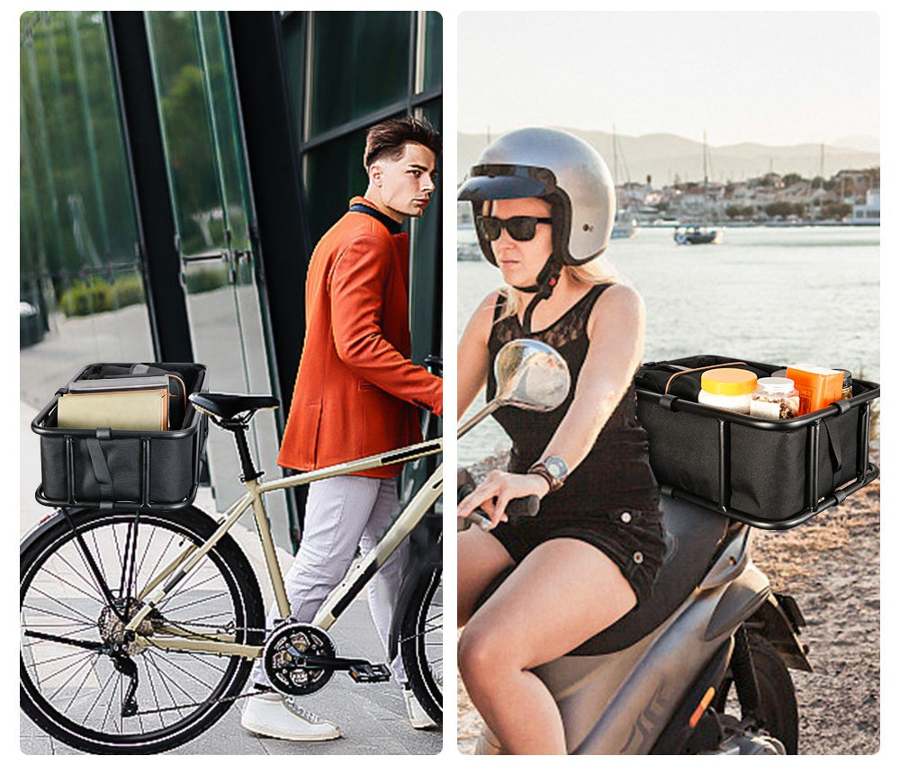 Heavy Duty Rear Bike Basket with Universal Cargo Rack