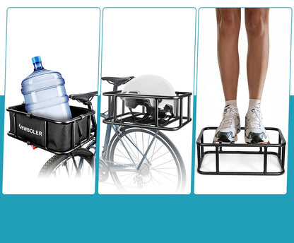 Heavy Duty Rear Bike Basket with Universal Cargo Rack