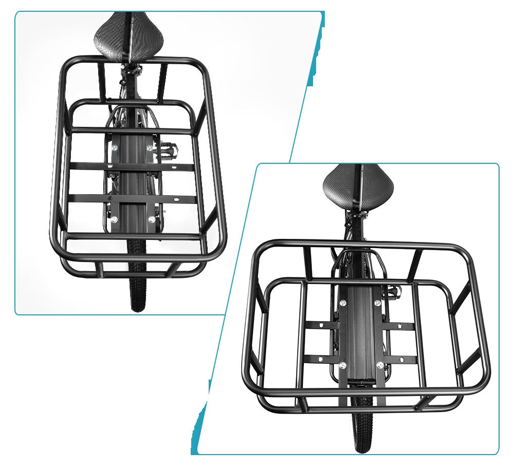 Heavy Duty Rear Bike Basket with Universal Cargo Rack