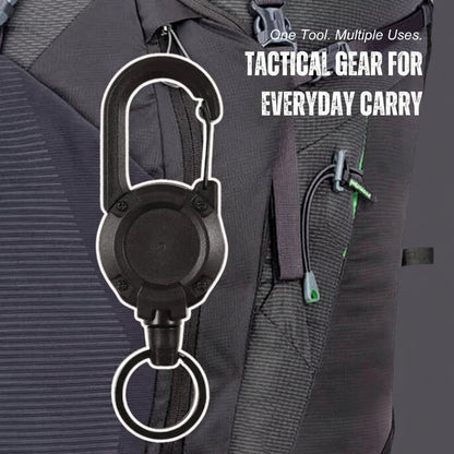 Heavy Duty Retractable Tactical Keychain with Carabiner