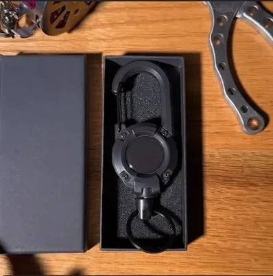 Heavy Duty Retractable Tactical Keychain with Carabiner