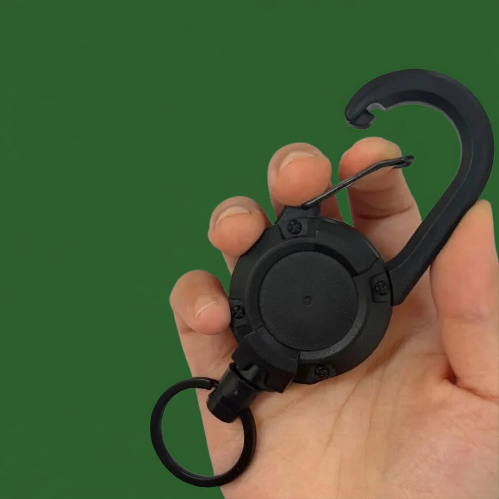 Heavy Duty Retractable Tactical Keychain with Carabiner