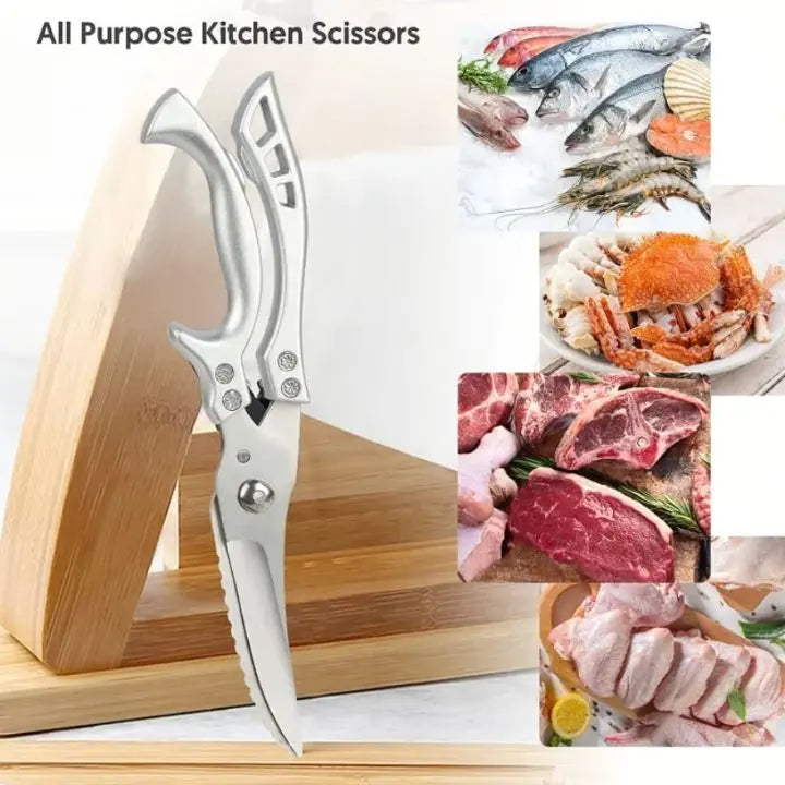 Heavy Duty Stainless Steel Kitchen Scissors for Meat Fish and Vegetables